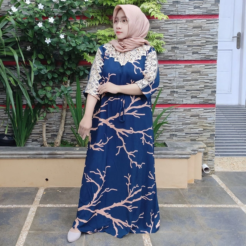 Product image Gamis Serut Akar Premium Allsize Navi