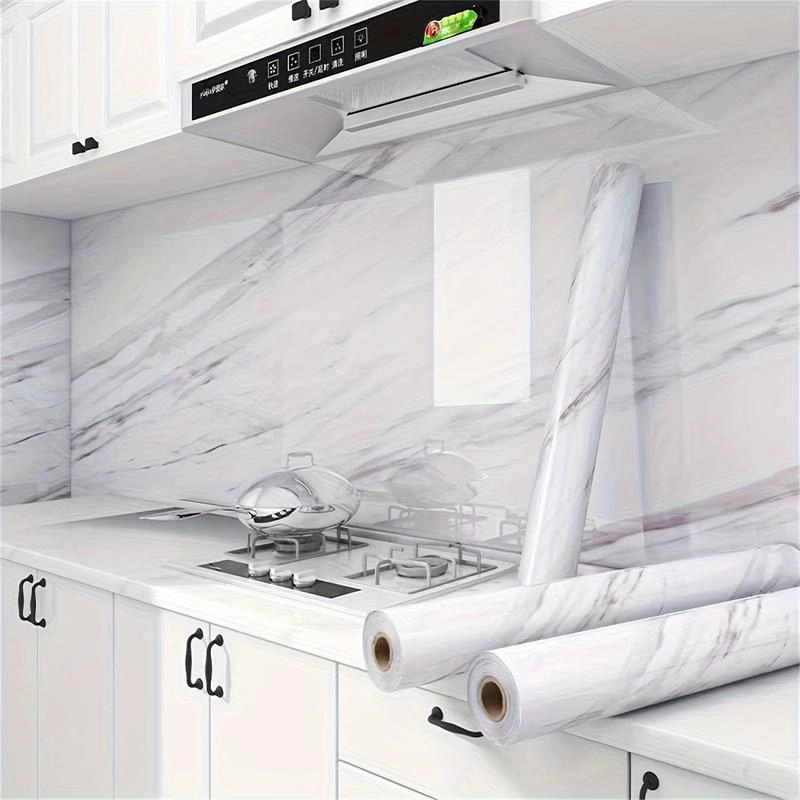 Product image Fafa Store 20 - Sticker Dinding Dapur 1 Roll Anti Minyak & Air Motif Glossy Marmer Aluminium Foil Wallpaper Sticker 3 Meter WS201