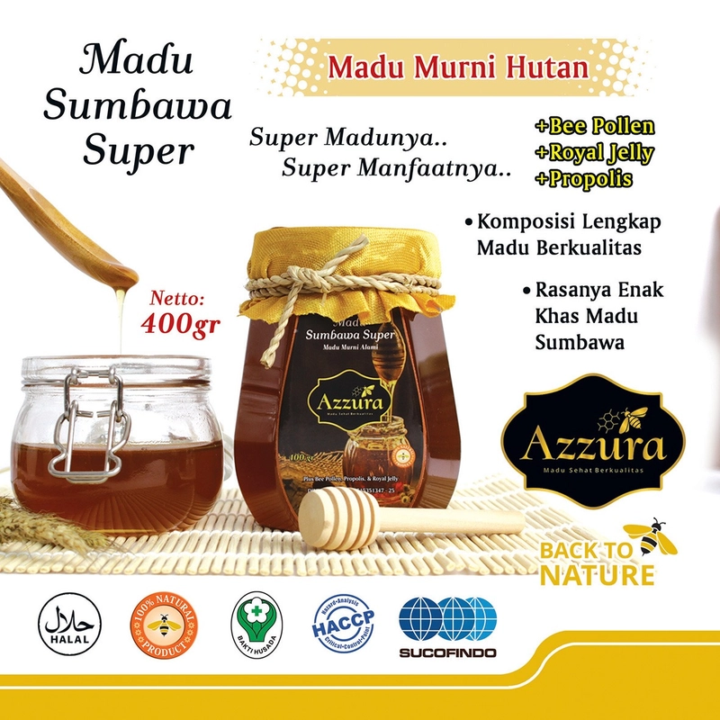 Product image Madu Azzura - Sumbawa Super 400gr (Buy 1 Get 1) 400 gr Madu