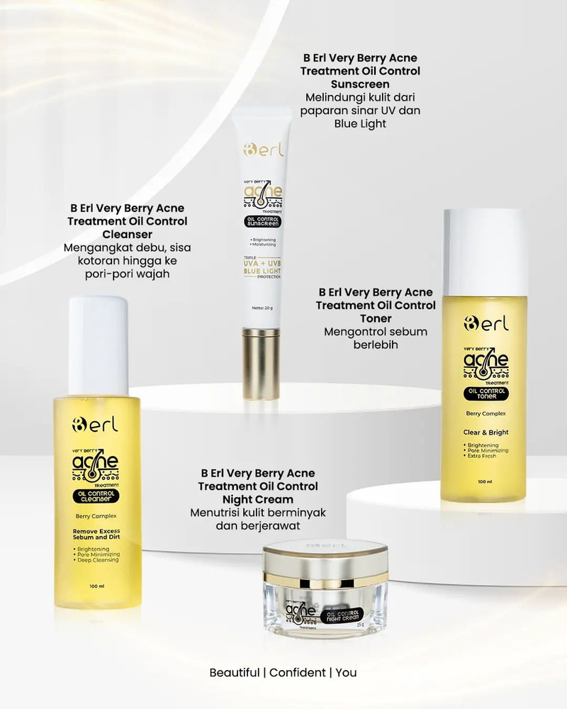 Product image Berl Cosmetics - Very Berry Acne Treatment Oil Control Series 1 Paket Acne Series