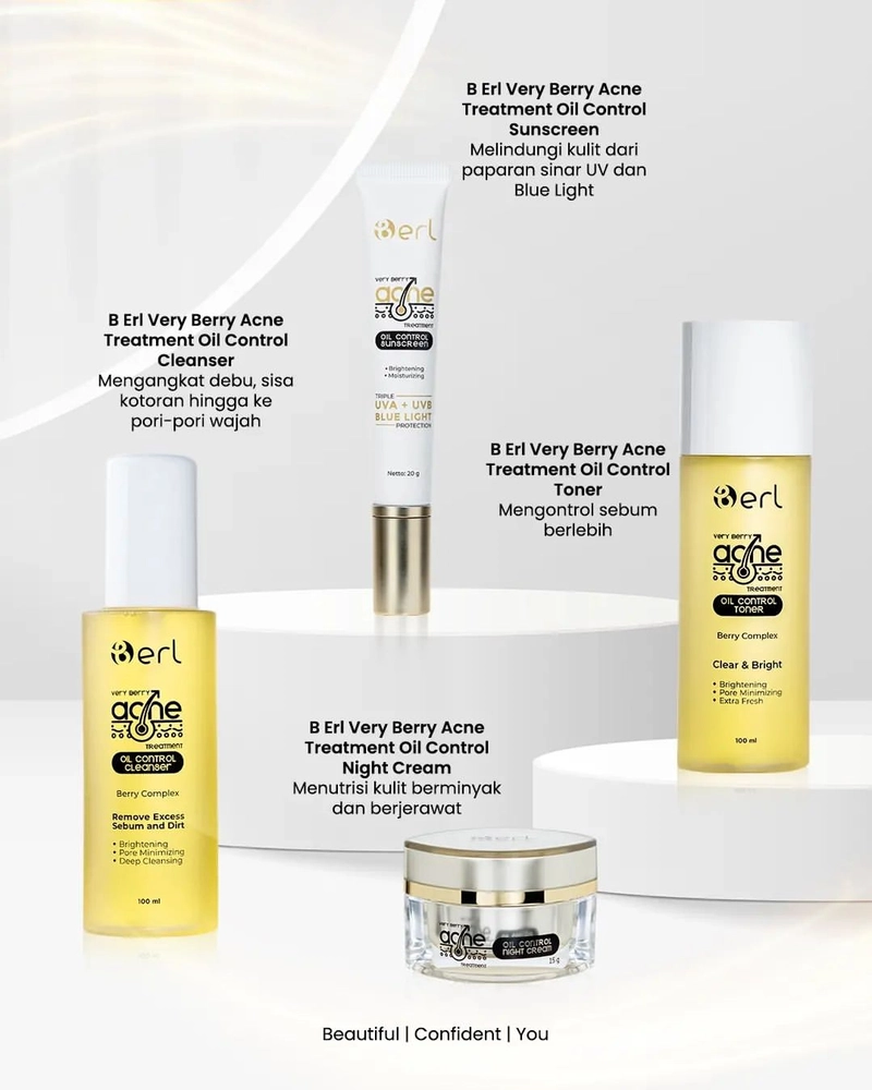 Product image Berl Cosmetics - Very Berry Acne Treatment Oil Control Series 1 Paket Acne Series