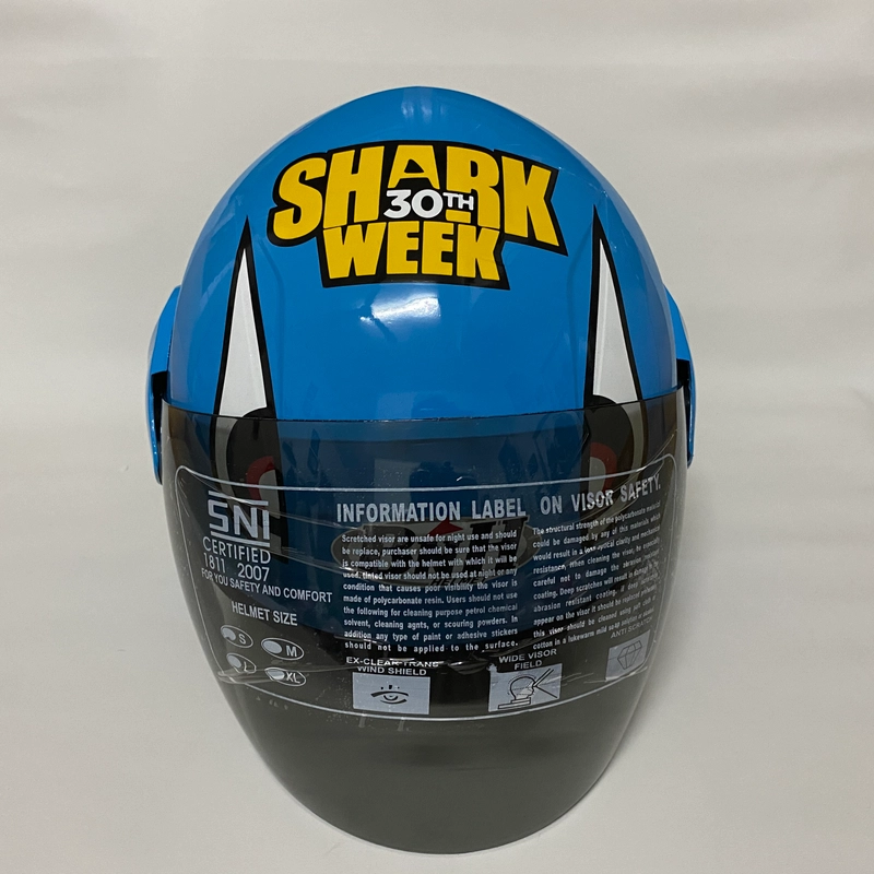 Product image Helm Nuvo Shark Biru Glossy - Helm SNI - Helm Dewasa L Nuvo Shark Biru Glossy