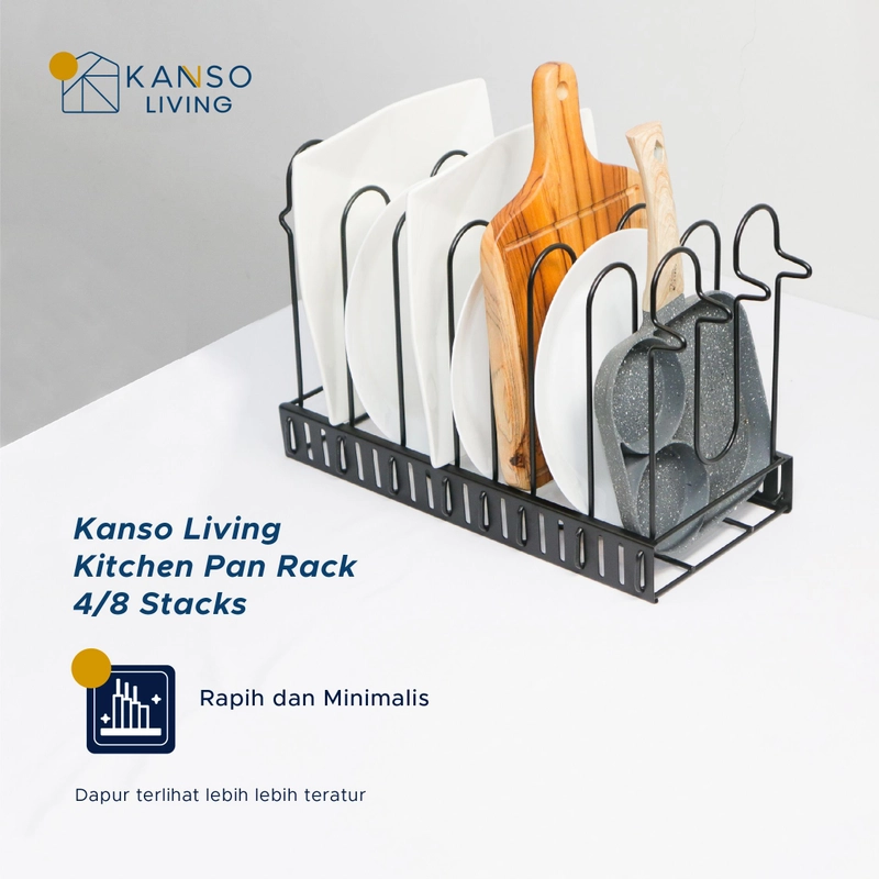 Product image Kanso Living - Kanso Living Rak Panci Rak Dapur Serbaguna 4 Susun Stainless 1500 4 Susun