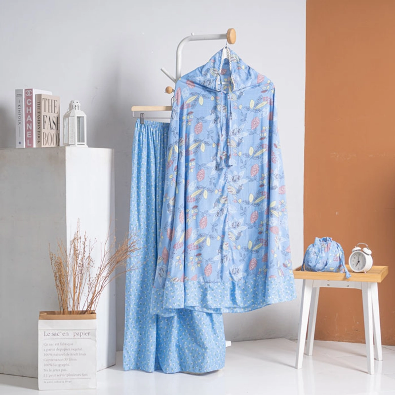 Product image Jembar - Mukena Traveling Rayon Dewasa 2in1 Motif Premium Adem Lembut Nyaman Mewah Rayansa Series Rayansa Blue
