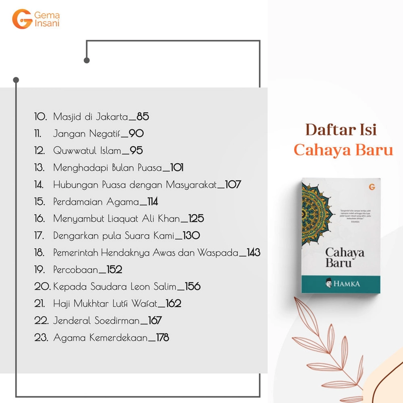 Product image Gema Insani - CAHAYA BARU - BUYA HAMKA 14 x 20 SC
