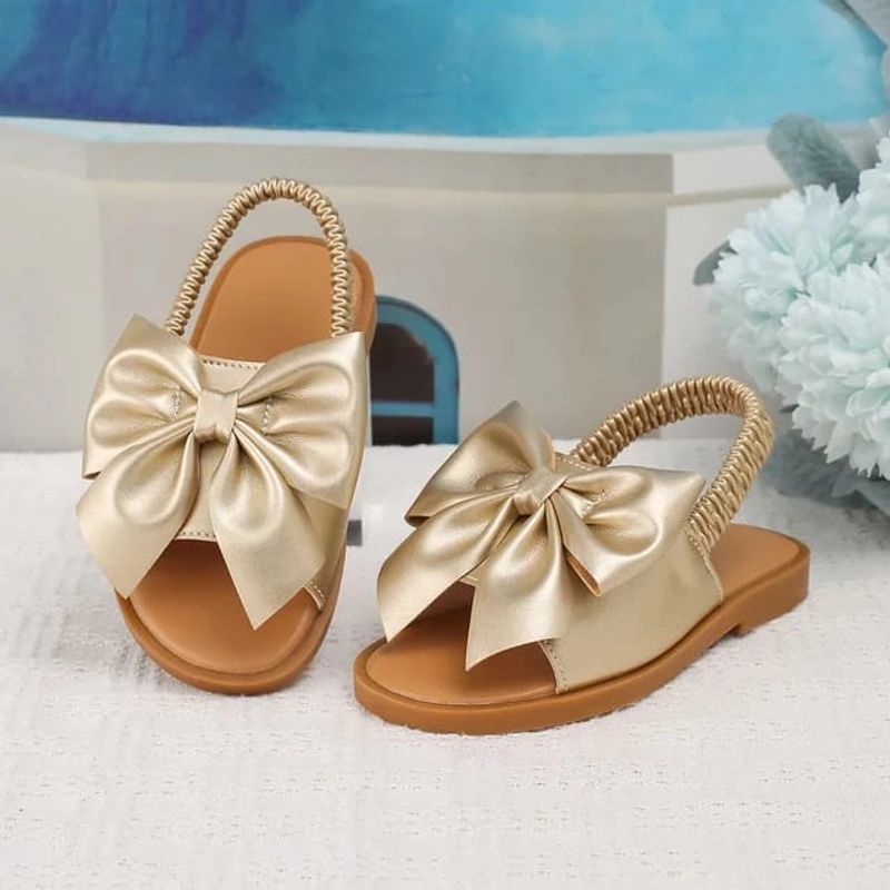 Product image Kawanian - Sendal Anak Perempuan Model Pita Karet Belakang 26 Gold