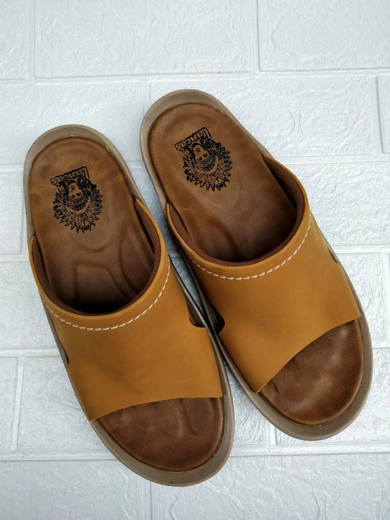 Product image RENINE - Lancas ALZ 6002 Tan Sandal Kulit Pria Indian Terbaru 39 Tan