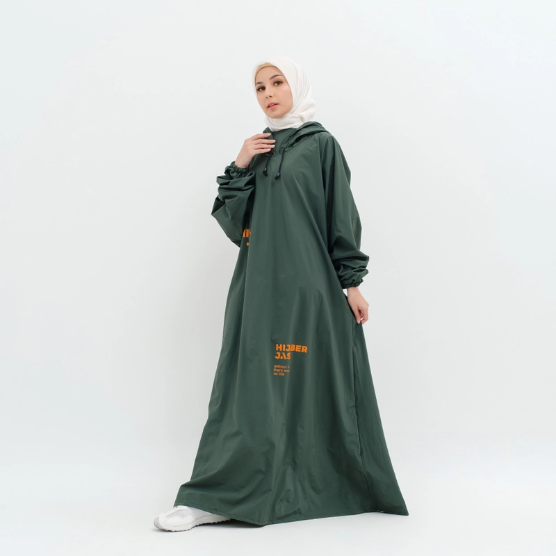 Product image South Legend - Jas Hujan Gamis Wanita Muslimah Premium Zipper by Hijas ALLSIZE FIT TO 2XL ARMY NON ZIPPER