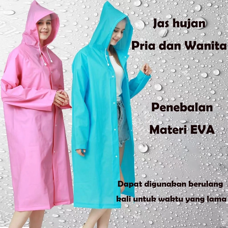 Product image Alcante - Jas Hujan EVA Premium Anti Air Tebal Ringan Nyaman Dipakai Desain Unisex Stylish all size random
