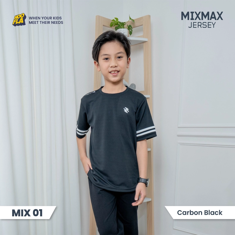 Product image Hoofla - Hoofla- Baju Olahraga Anak Laki-laki Sport MIX Jersey M Carbon Black