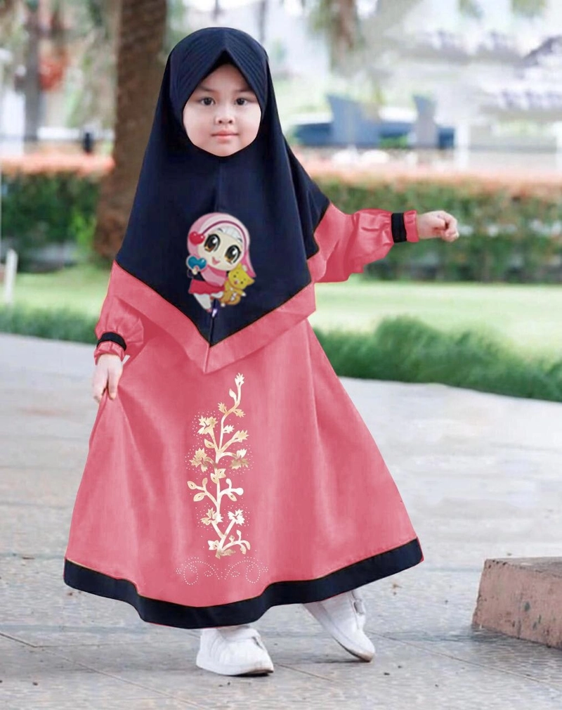Product image gamis syari anak amiFS realpict 3-5thn navy