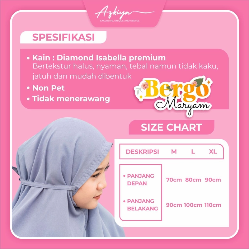 Product image Alifa - Bergo Maryam Hijab Instan XL Dusty Pink