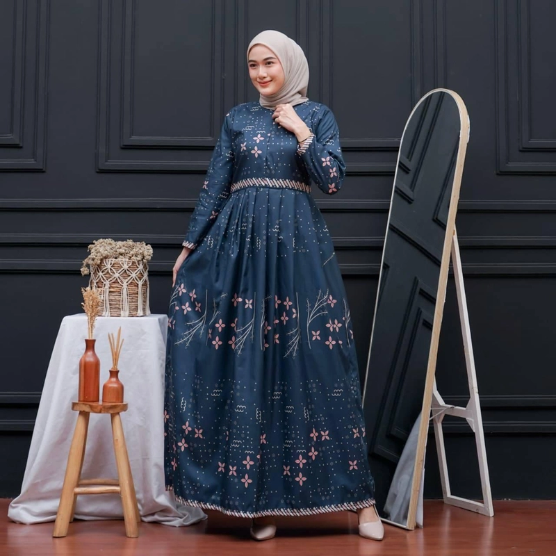 Product image Kois Batik - Gamis batik wanita terbaru best seller motif anjae Gamis standar 104cm Emerland