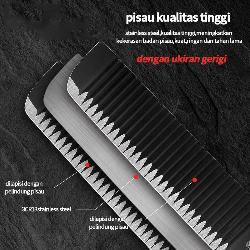Product image Rumahkita - Pisau set 6 Stainless hitam /Pisau set 6 Black Knife Set/Pisau set gerigi 1 SET HITAM