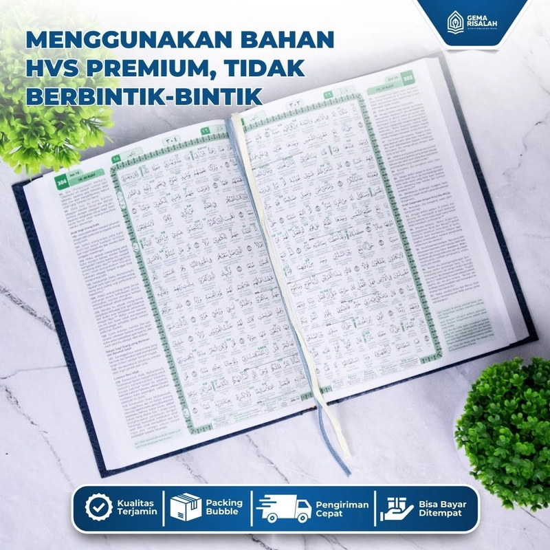 Product image Gema Risalah - Alquran Terjemah Per kata Latin Al Khalid Ukuran Sedang A5 A5 Biru