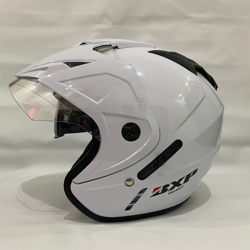 Product image CRX Helmet - Helm JP7 Putih Glossy - Double Visor (Kaca Clear & Smoke) Helm SNI Helem Dewasa L JP7 Putih Glossy