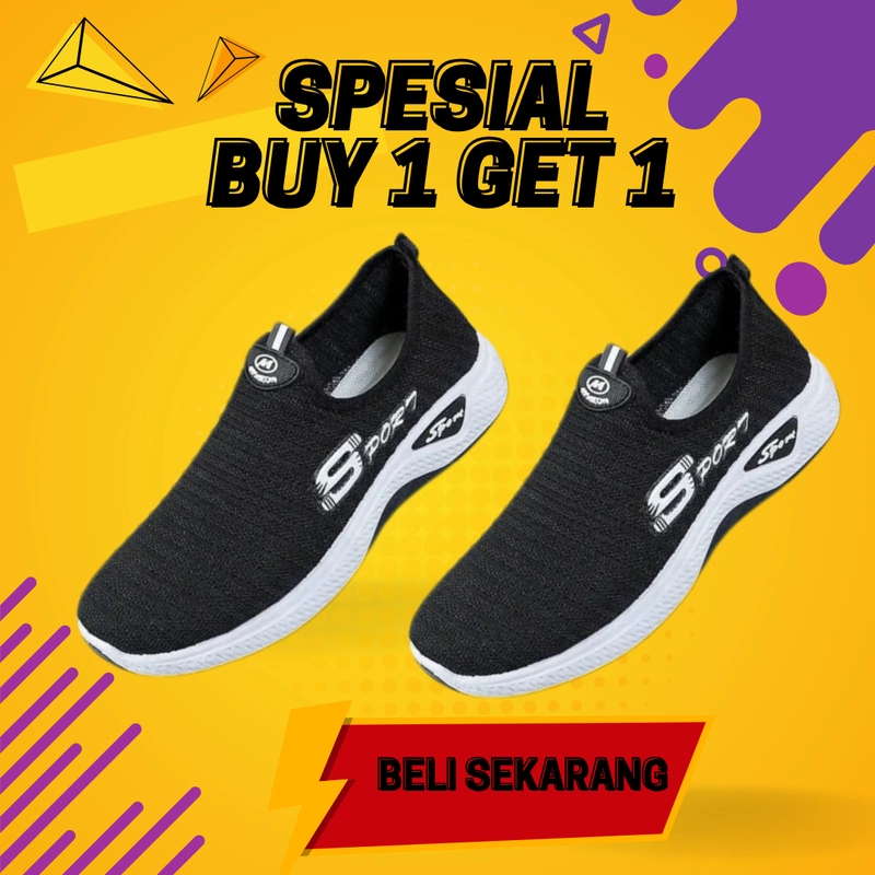 Product image Koekita - Buy 1 Get 1 Sepatu Slip On Wanita Fashion Sport7 IMP-02 36 HITAM