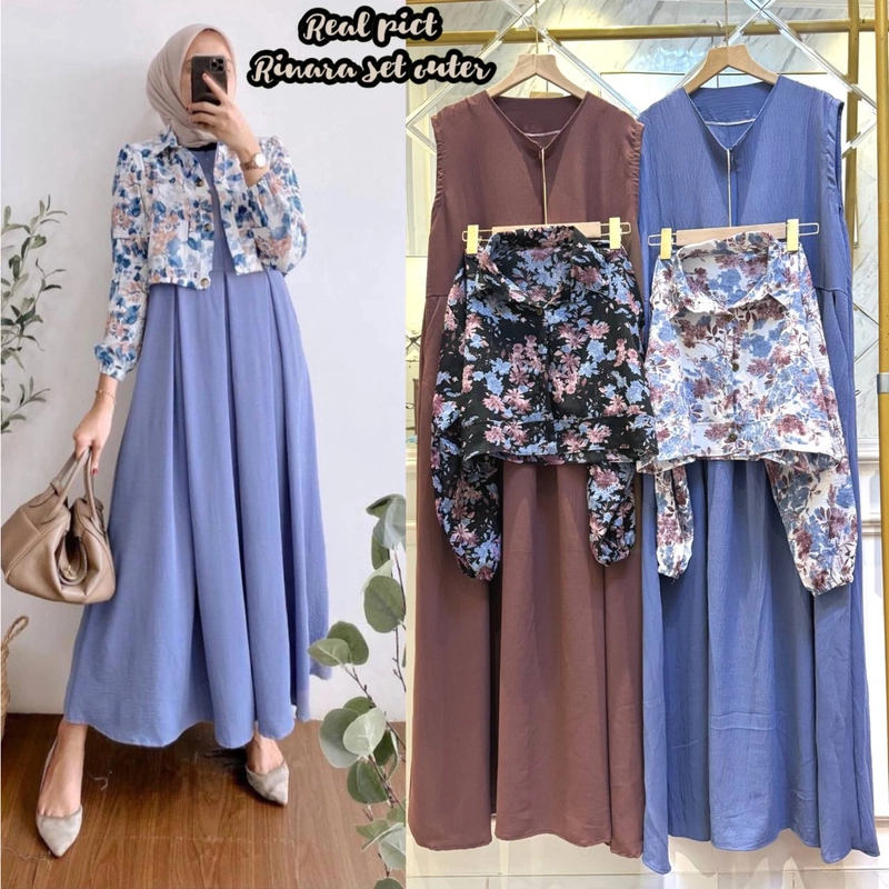 Product image Ks muslim fashion - New Set Outer Rinara All size Rinara rosechoco