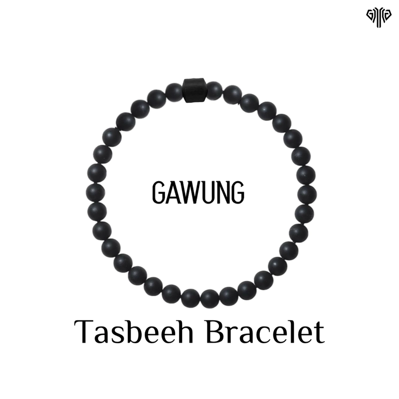 Product image GAWUNG - Gelang Tasbih Hitam Doff Classic 33 Butir Dzikir Pria Aesthetic Simple Keren GGT33C dewasa hitam