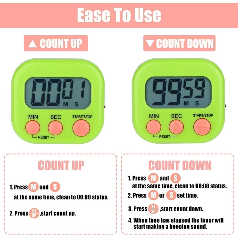 Product image KAMJE Timer Digital Dapur Pengatur Waktu Memasak Alarm Masak KMJ038 KMJ038 HIJAU