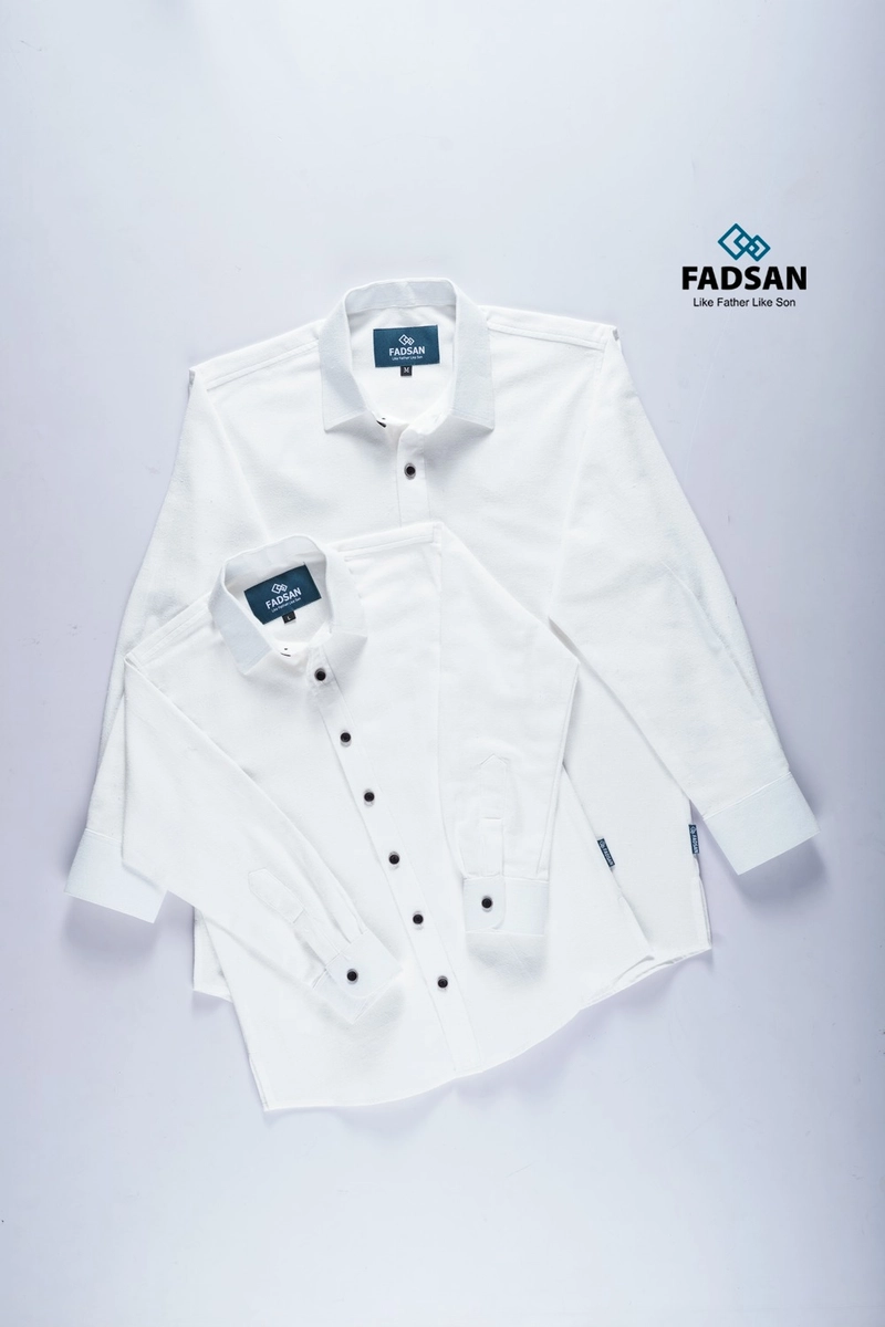 Product image FADSAN - Baju Koko Muslim Lengan Panjang Ayah dan Anak Warna White Bone - Grit Series SIZE ANAK XS GRIT WHITE BONE