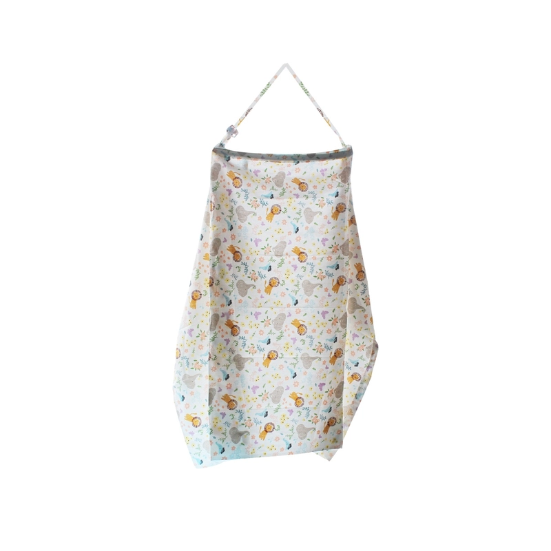 Product image MOMI HOMI Apron Menyusui Tidak Nerawang Nursing Apron Cotton Nursing Celemek Cover Kain Penutup Ibu varian Putih Bunga