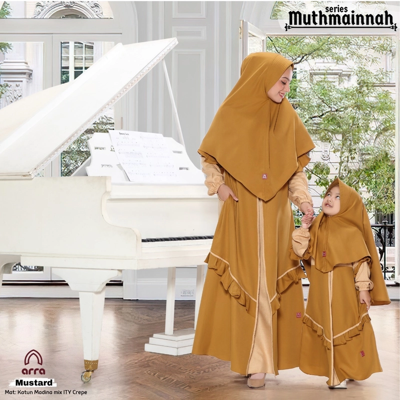 Product image Arra - Sarimbit Muthmainnah 03 Mustard S Khimar Anak