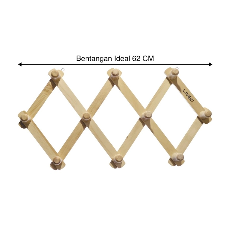 Product image Liveo - Gantungan Baju Kayu Korea Liveo LV-508 / Wooden Hanger Hook Kapstok 2000 -