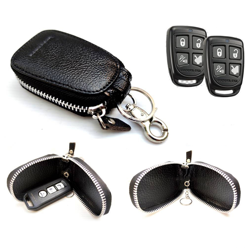 Product image Lanc Fashion - Gantungan kunci dompet resleting Kulit Asli Oval Curve WARNA HITAM