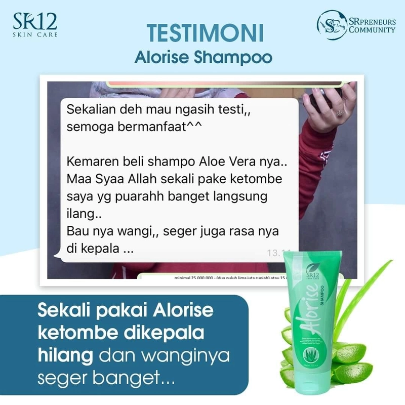 Product image Alorise Shampoo SR12 Shampoo Melebatkan Rambut / Menghitamkan Rambut 100 ml Alorise Shampoo