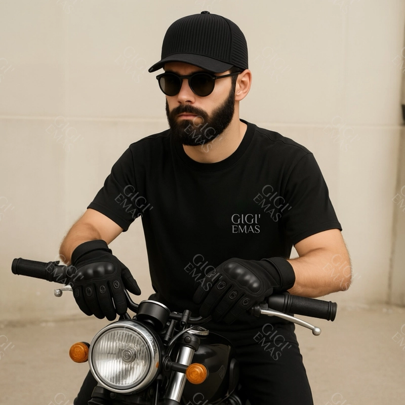 Product image GAWUNG - Sarung Tangan Motor Hitam Classic Full Finger Gloves Biker Touring Sunmori SATHAFI dewasa hitam