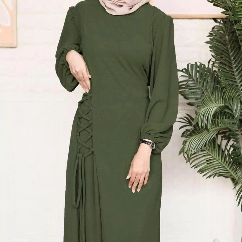 Product image MEQA DAILY - MEGA DAILY - Rosetta Dress Gamis Wanita Bahan Hyget Super Army