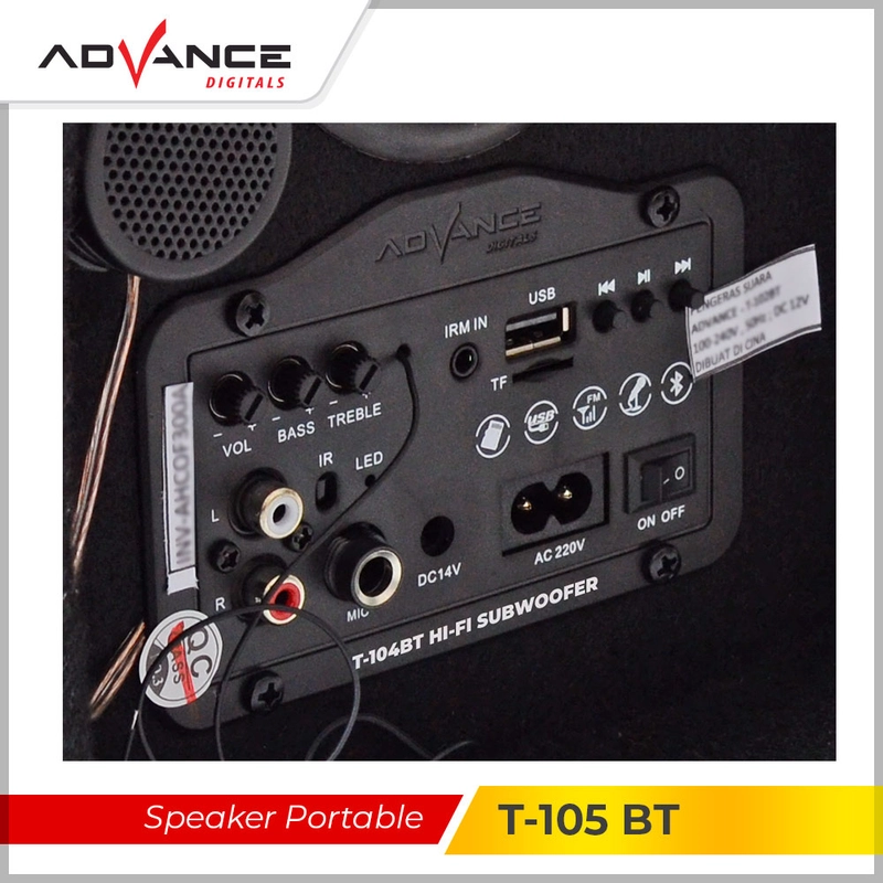 Product image Advance Digitals Indonesia - Speaker Bluetooth T105BT 12inch Speaker AC/DC Music Box Karaoke USB - Default