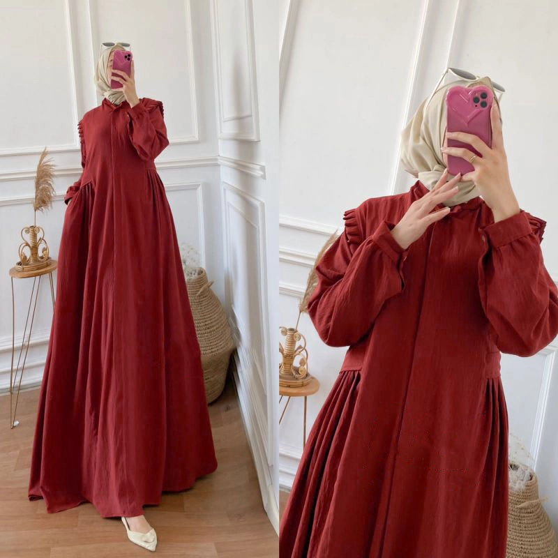 Product image MEQA DAILY - MEGA DAILY - Dera Dress Gamis Maxy Wanita Bahan Hyget Super Maron