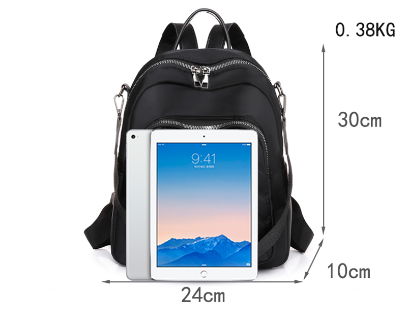Product image CBL - Ransel JOANNA - Tas Ransel Backpack Wanita Bordir Waterproof Bahan Nilon Big Hitam