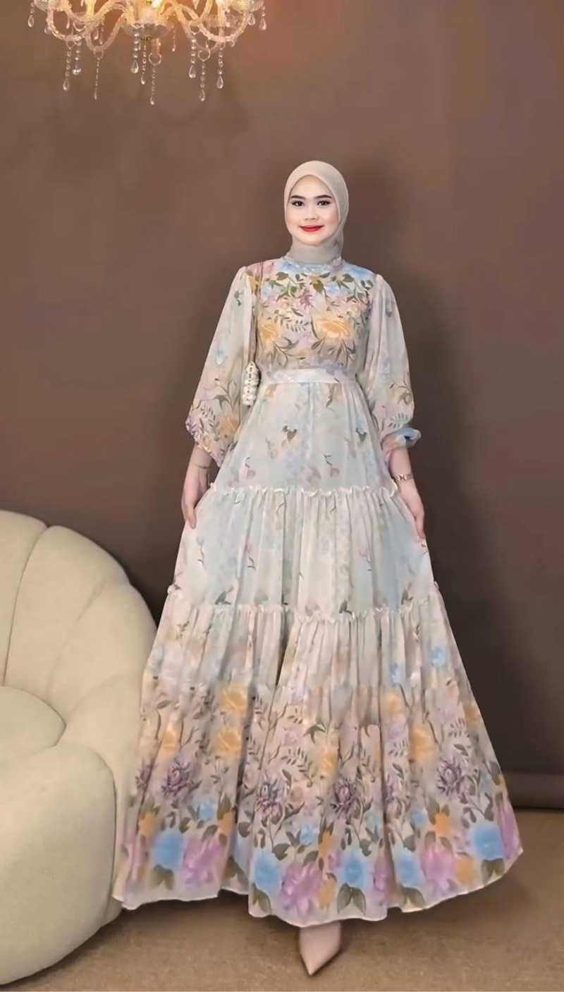 Product image Khisna collection - Drees raya canda nada bsc model terbaru belum pasaran ada tali bongkar pasang non busui Allsize Cream