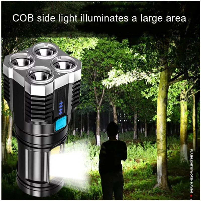 Product image KAMJE Senter Led Super Terang Jarak Jauh COB Rechargeable 4 Mode Mata KMJ062 all variant all variant