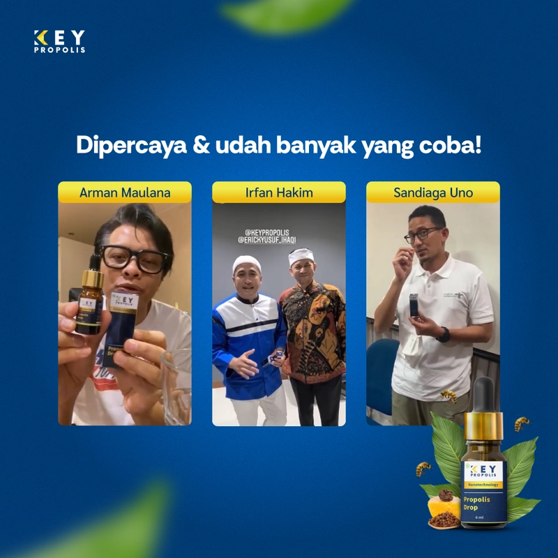 Product image KEY Propolis Official - [Free Gift Kapsul Keyslim] Bundle 3pcs Propolis Key drop Bundle 3pcs