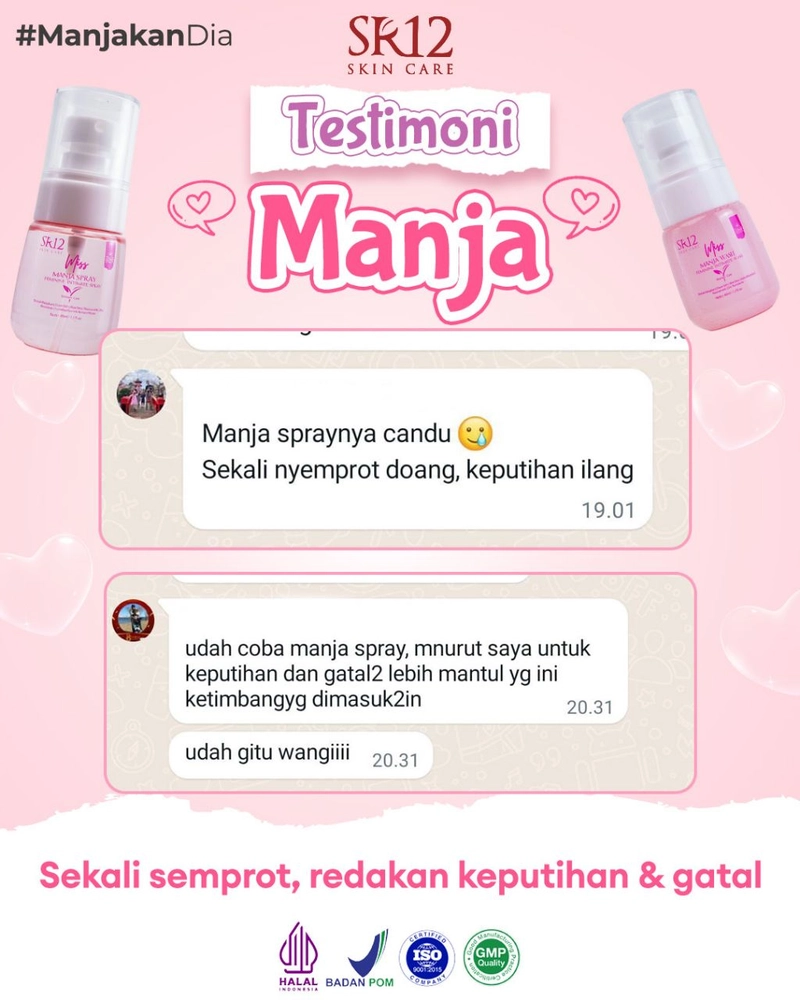 Product image SR12 Miss Manja Wash Dan Spray Mengatasi Bau Tak Sedap Keputihan Dan Gatal-Gatal 40 ml Manja Spray