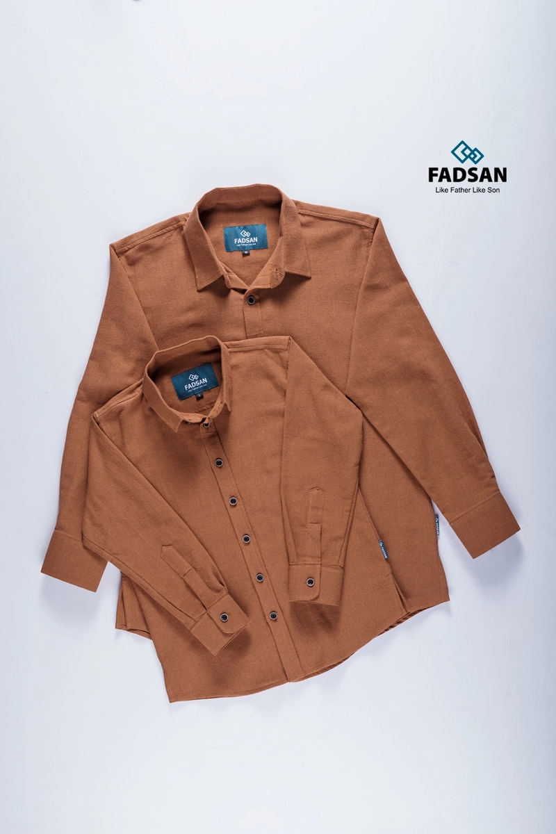 Product image FADSAN - Kemeja Koko Lengan Panjang Ayah dan Anak Laki-Laki Warna Red Brick - Grit Series SIZE ANAK XS GRIT RED BRICK