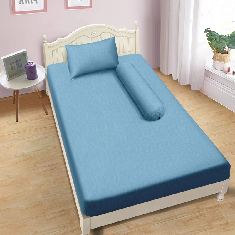 Product image LADY ROSE OFFICIAL - Aloha Max x Ayu Ting Ting Sprei Emboss Sky Blue 90x200x25 Single 90