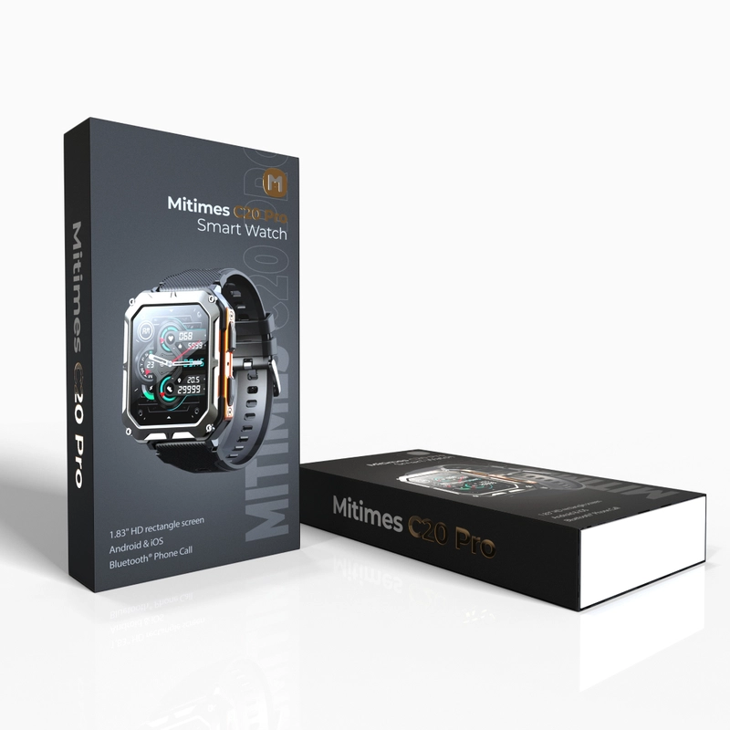 Product image Mitimes - Mitimes Smart Watch C20 Pro Bluetooth Phone Call 1.83 Inch Black Orange
