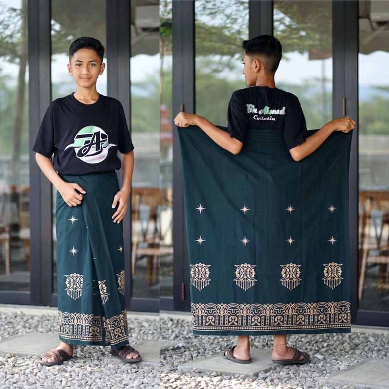 Product image Kois Batik - Sarung batik anak Sd Smp remaja nyaman dipakai halus Motif libra Sarung anak remaja Libra hijau