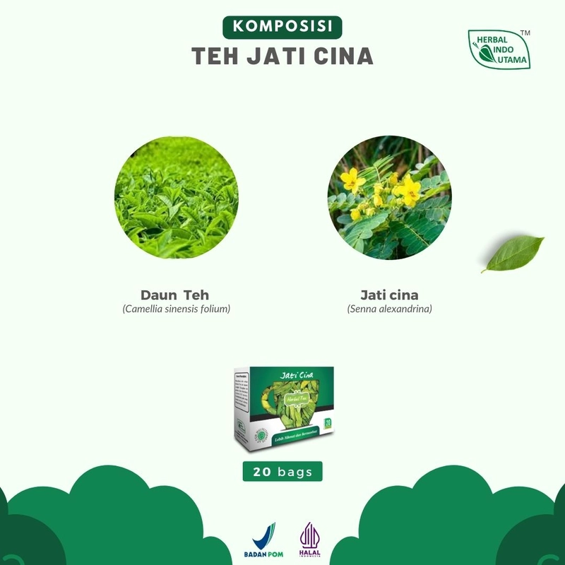 Product image Herbal Indo Utama - Teh Jati Cina Atasi Gangguan Pencernaan Sembelit Turunkan Berat Badan 20 Kantung 20 Kantung Teh Herbal
