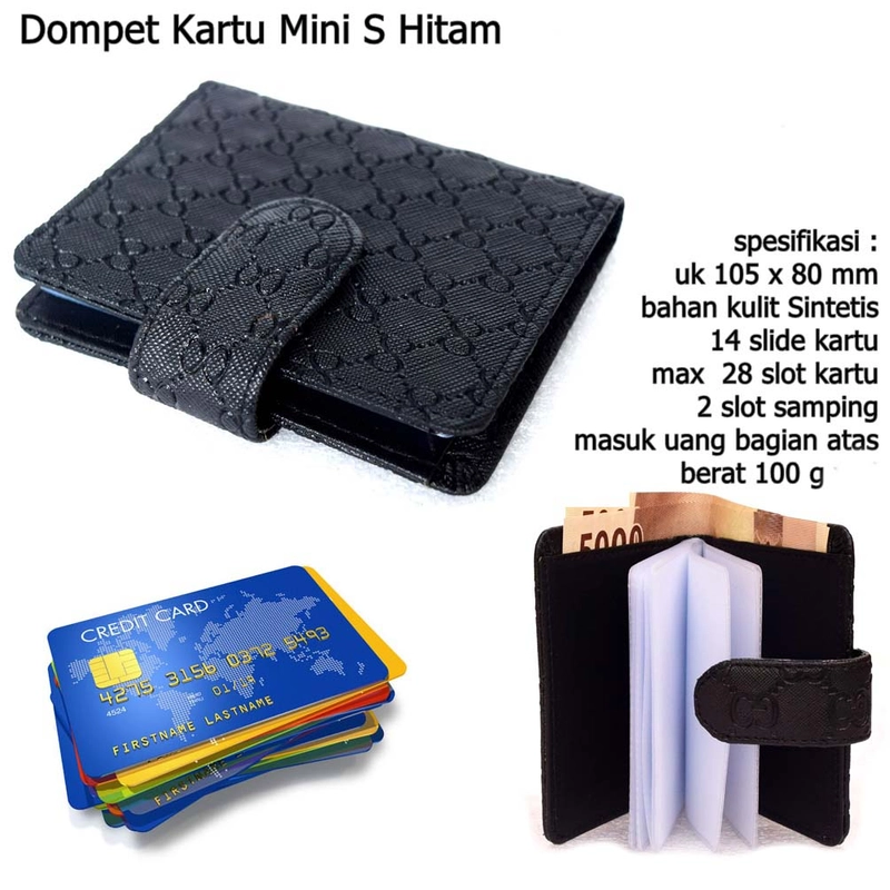 Product image Dompet Flip Kartu Mini Kulit emboss S Style mini black