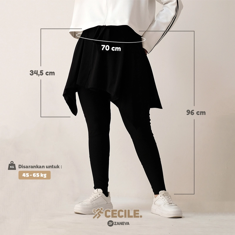 Product image Zaneva Hijab - Cecile Leggingrok sport by Zaneva STANDAR HITAM