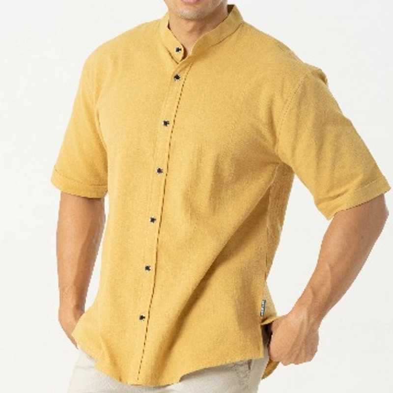 Product image FADSAN - Kemeja Semi Formal Couple Ayah dan Anak Lenan Pendek Warna Yellow -Tufy Series SIZE BAYI NO.1 TUFY YELLOW