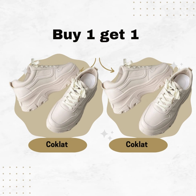 Product image LUXIA - Buy 1 Get 1 Sepatu Kets Sneaakers Wanita Daily Fashion Sport GM-002 37 COKLAT