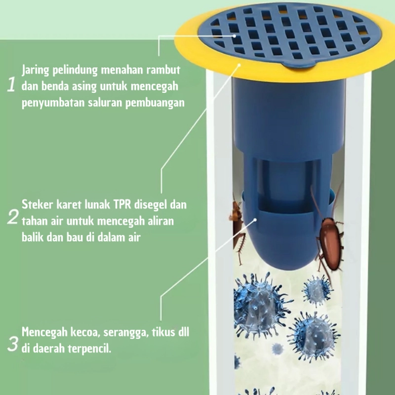 Product image KAHASIL - Saringan Penyaring Penutup Saluran Lubang Pembuangan Air Kamar Mandi Wastafel Anti Mampet KMJ211 TOSCA