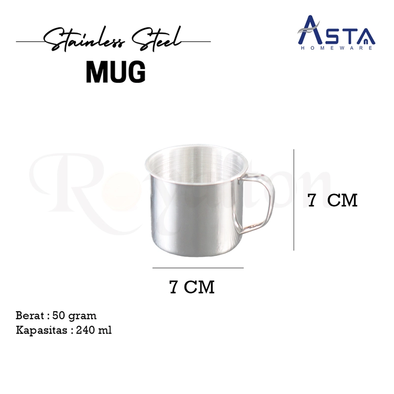 Product image Asta Gelas Mug Kopi Teh Cangkir Stainless Steel Tahan Panas Ukuran 7 cm